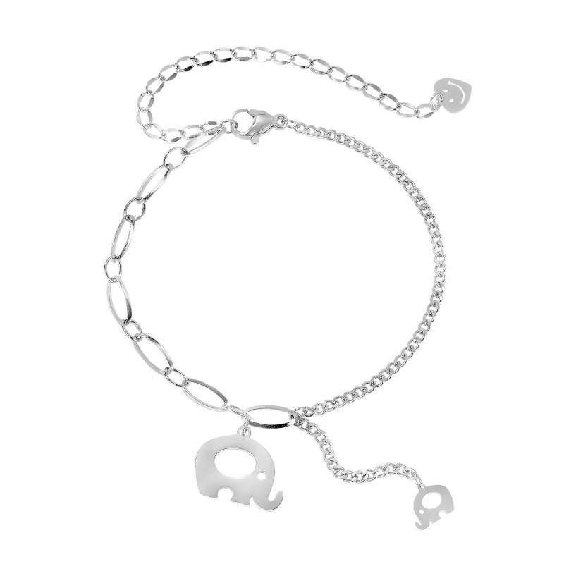 Fashion Temperament Elephant Stitching Titanium Steel Bracelet Girlfriends Accessories Smiling Face Bracelet Gb1099