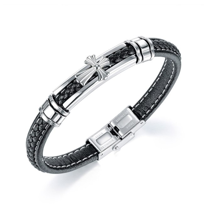 New Personalized Cross Bracelet Bracelet European and American Accessories Fashion Trendy Men's Retro Versatile Bracelet Gb1422