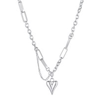 European Titanium Steel Heart Love Necklace Female Ins Personality Collarbone Chain Pendant Niche Design Jewelry Gb1712.