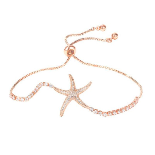 2020 New Starfish Ocean Series Creative Ladies Diamond Bracelet Accessories Wholesale Gb1002