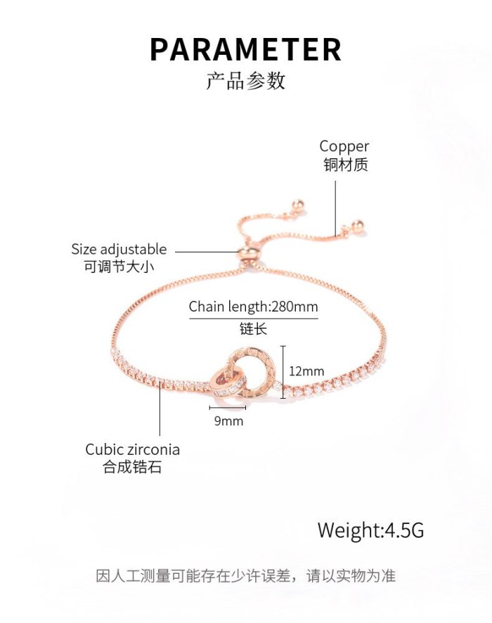 The New Bracelet Personality Classic Ring Roman Numeral Diamond Adjustable Ladies Bracelet Jewelry Gb1004