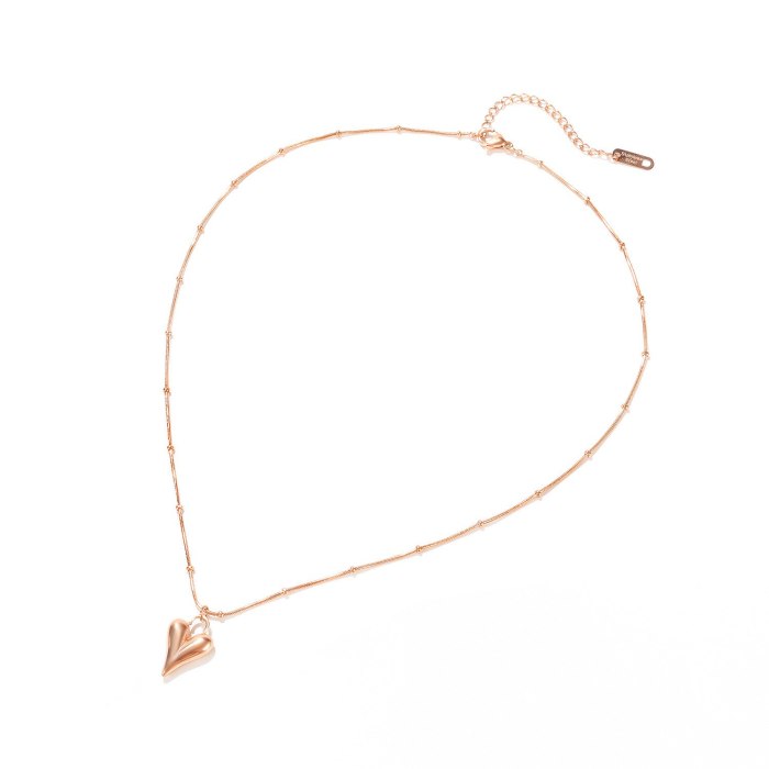New Simple Classic Titanium Steel Love Ball Chain Necklace Collarbone Chain Pendant  Jewelry Gb1722.