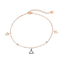 Japan and South Korea Hollow Hollow Triangle Titanium Steel Foot Chain Foot Trim Simple Geometry Ins Honey Jewelry Gb112