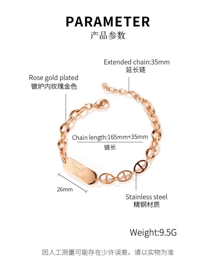 Korean Temperament Luxury Titanium Steel Bracelet Female Ins Student Hand Jewelry Gb1096