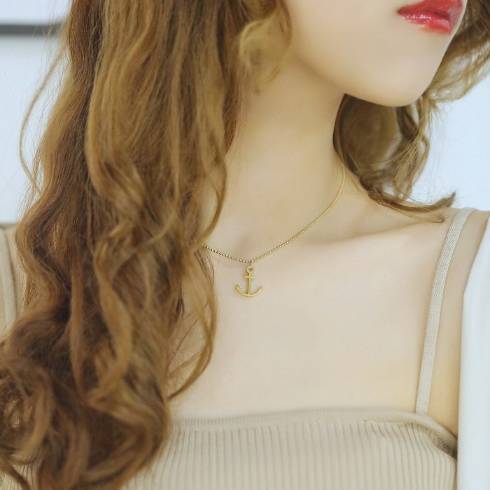 European and American Retro Jewelry Personality Creative Anchor Pirate Series Clavicle Chain Necklace Gb1762