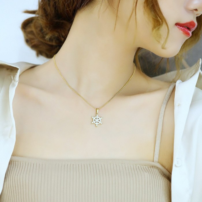 Japanese and Korean Temperament Joker Ins Literary Zircon Snowflake Clavicle Chain Necklace Female Jewelry Gb1763