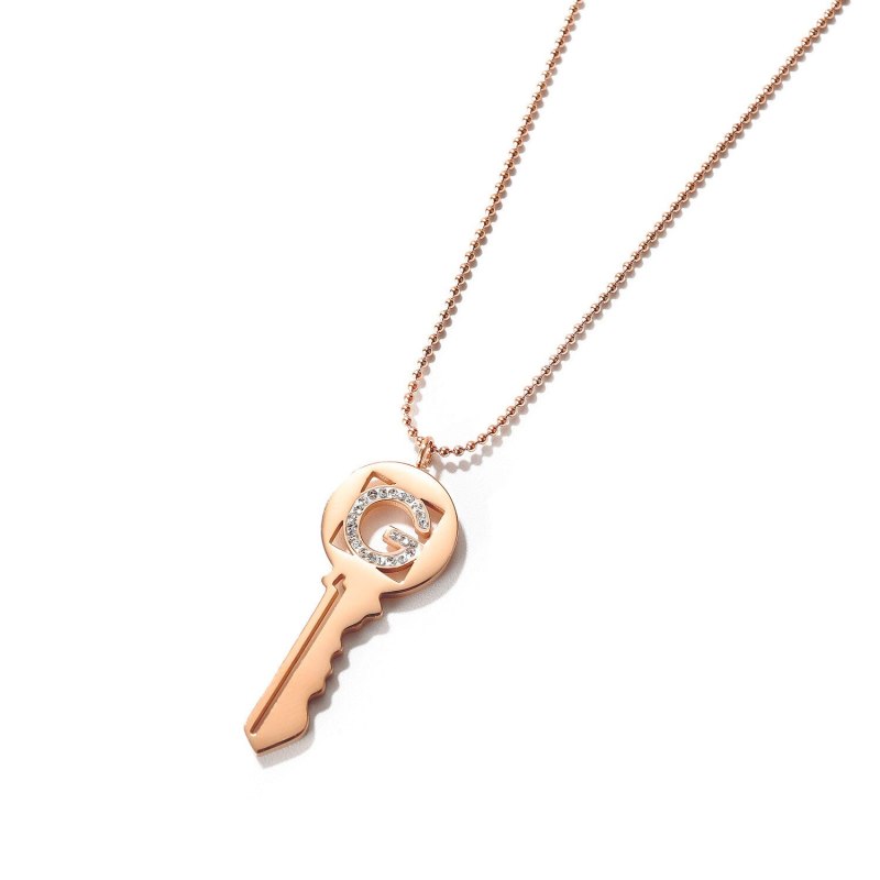 Ins Personalized Key Necklace Titanium Steel Rose Plated Gold Clavicle Chain Fashion Gift for Women Gb1753