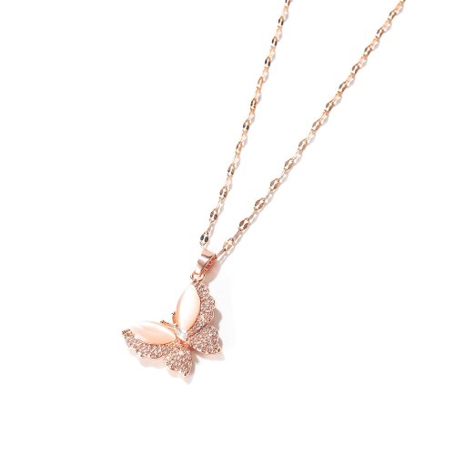 New Butterfly Diamond Necklace Women's Fashion Ins Chain Pendant Jewelry Wholesale Gb013