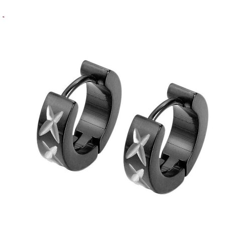Japan and South Korea New Stud Earrings Fashion Pattern Titanium Steel Men's Personality Earrings Jewelry Wholesale Gb642