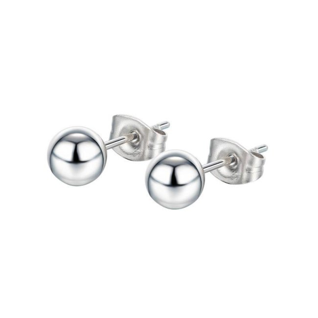 Stainless Steel Earrings Wholesale Classic Round Bead Titanium Steel Men's Earrings Street Hip Hop Earrings Accessories Gb634