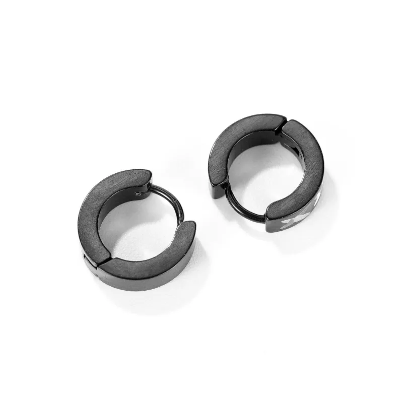 Japan and South Korea New Stud Earrings Fashion Pattern Titanium Steel Men's Personality Earrings Jewelry Wholesale Gb642