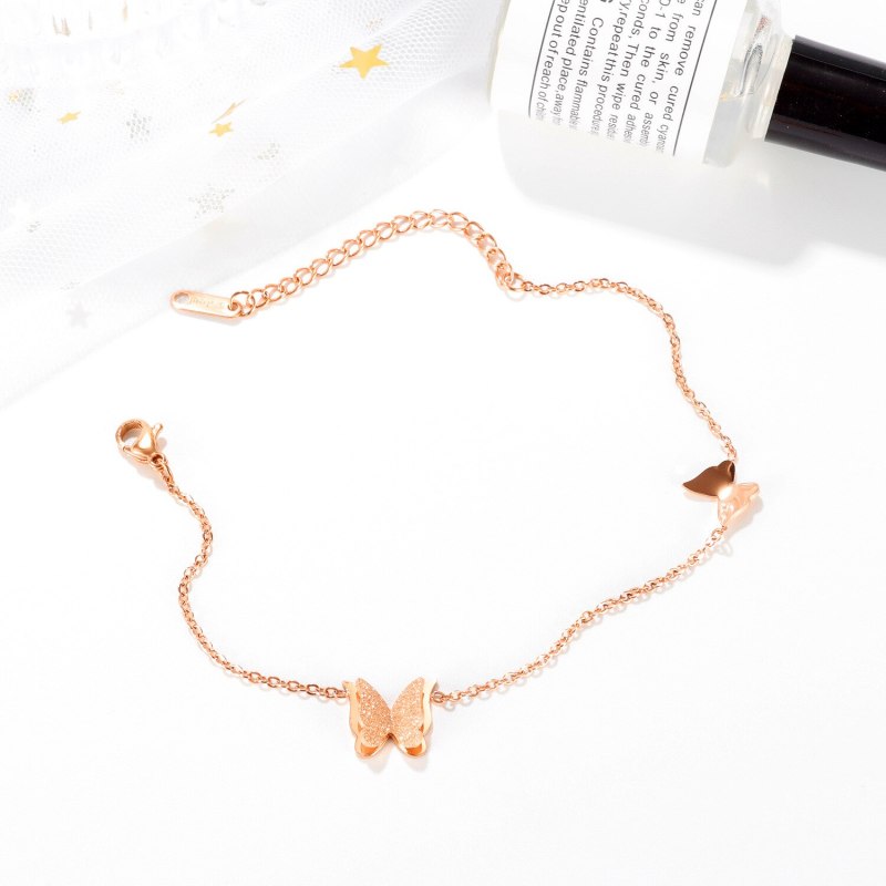 A New Version of Titanium Steel Rose Gold Butterfly Chain Women Fashion Accessories Gb033