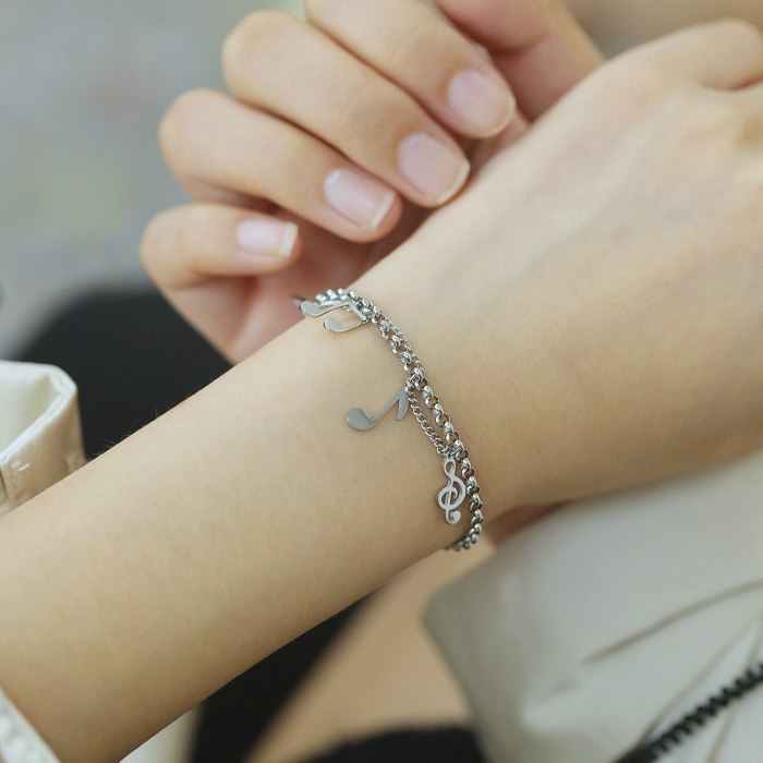 Japanese and Korean Notes, Women's Titanium Bracelet Jewelry Best Friend Gb1111