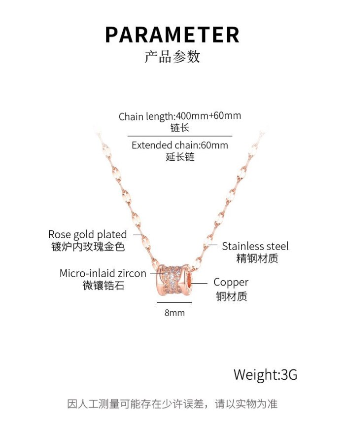 Japan and South Korea New Small Waist Hollow Collarbone Necklace Simple Fashion Lady Titanium Necklace Gb006