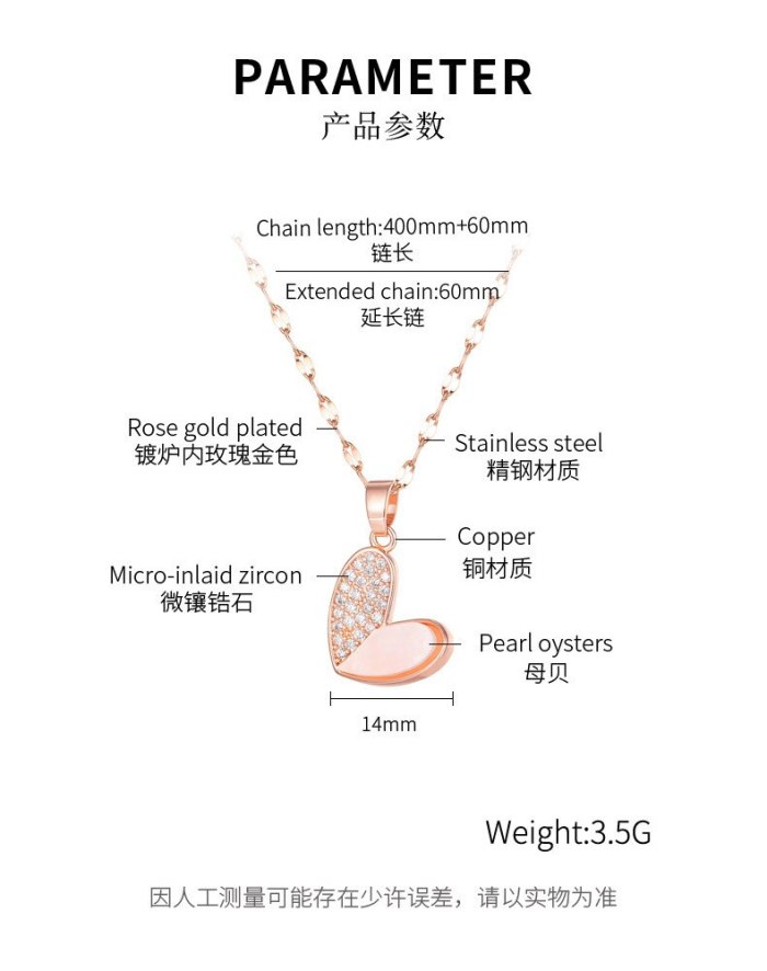 A New Product Japanese-Korean Temperament Simple Love Diamond Lady Necklace Lock Chain Matching Gb009