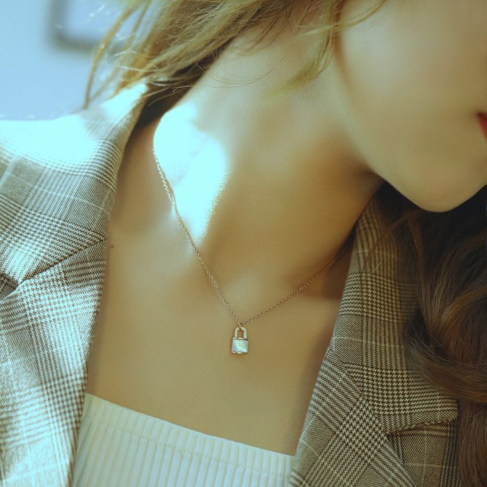 Japanese and Korean Necklaces Fashion Versatile Titanium Steel Necklace Girl Send Girlfriends Gb1716