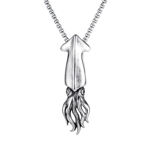 Han Version Fashion Eight-claw Fish Pendant Titanium Men's Necklace Gb1816