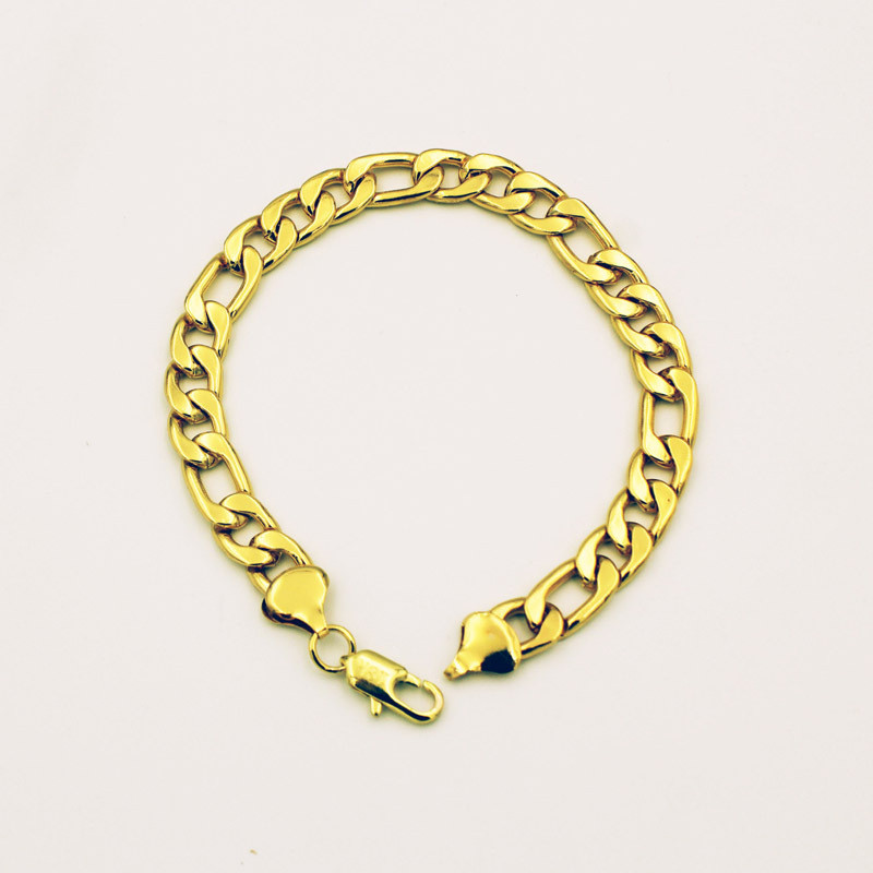 8mm*205mm European and American popular 18K gold chain men's bracelet Jewelry  1059