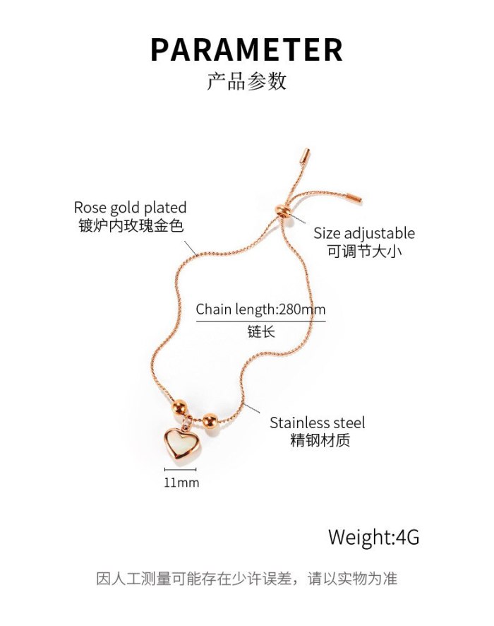 Japan and South Korea Simple Ins Titanium Steel Bracelet Female Creative Love Jewelry Gb1125