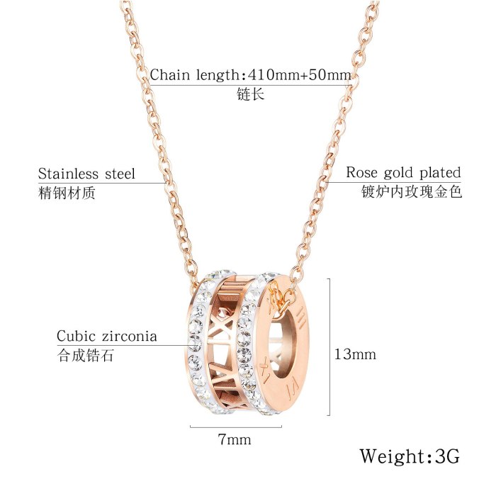 Han Version Fashion Titanium Necklace Women Simple Design Collarbone Chain Pendant Jewelry Gb1672