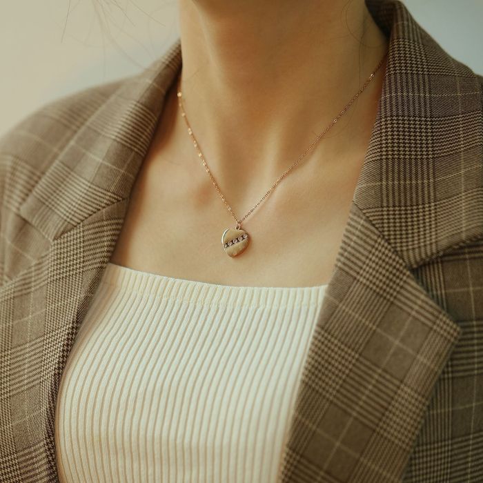 Korean Titanium Steel Love Necklace Women Choker Neck Chain Jewelry Gb1678