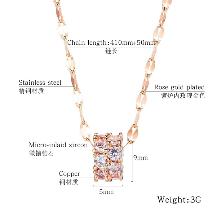 Korean Necklace New Titanium Steel Necklace Female Clavicle Chain Sweet and Fresh Waist Pendant Jewelry Gb002
