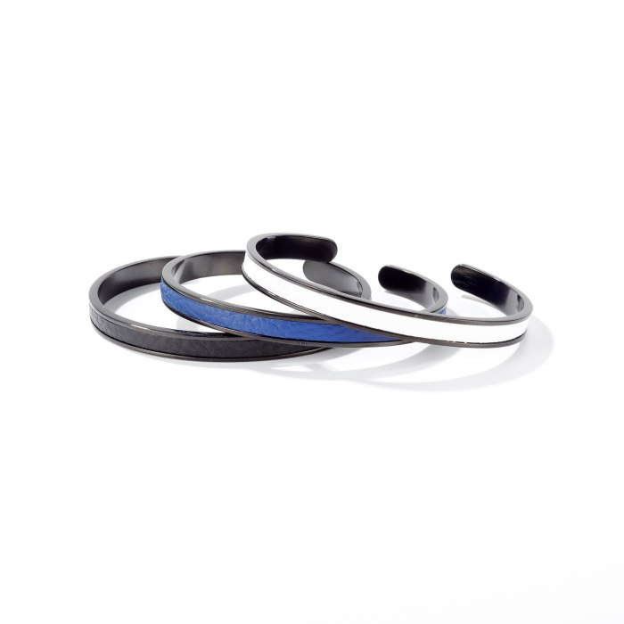 Stylish Stainless Steel C-shaped Opening Couple Bracelet Creative Men and Women Titanium Steel Leather Bracelet Jewelry Gb969
