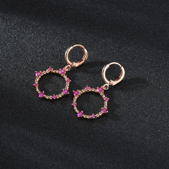 2020 New Inlaid Drop Earrings Plated with Real Rose Gold Stud Earrings Wholesale Qxwe1518