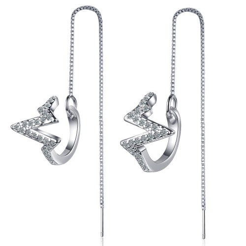 Korea's Long Diamond-encrusted Wave Earrings Two Super Fairy Lightning Earrings Stud Earrings XzEH567