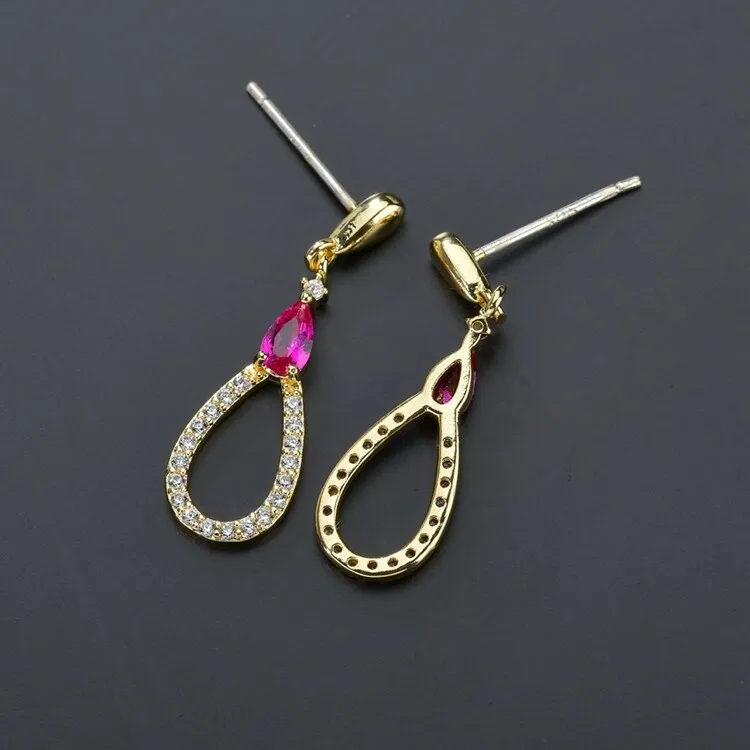 S925 Pure Silver Ear Needle Full Moon Drops AAA Zircon Inlaid New Earrings QxWE1466