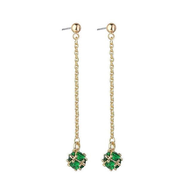 Summer Magic Ball Emerald Crystal Set Earrings 2020 New Girl Earrings Pure Silver Stud Earrings QxWE1332