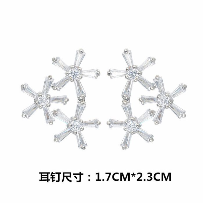 Keywords Chrysanthemum Stud Earrings Nail Temperament Korean Plate Ear Character S925 Pure Silver Needle Earrings QxWE1297