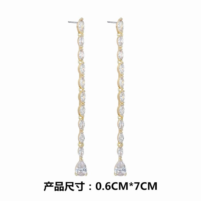 Fashion Nail AAA Zircon Inlaid Korean Version Earrings S925 Pure Silver Earrings Wholesale Earrings QxWE1509