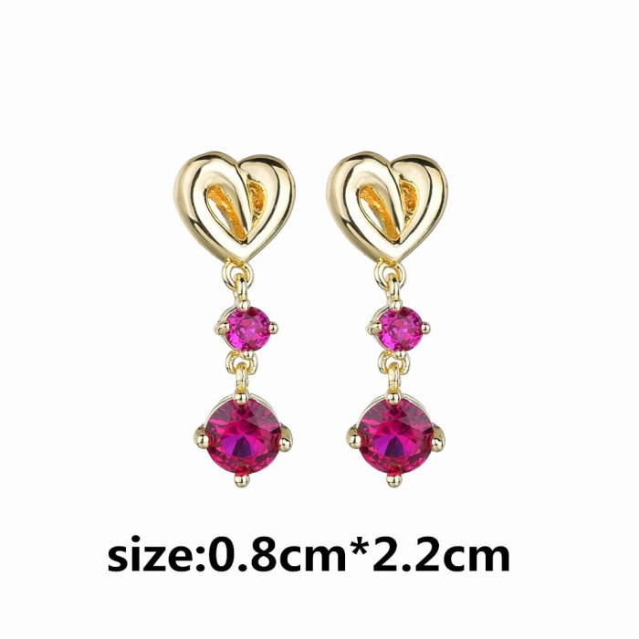 Zircon Stud Earrings Korean Girl Heart Earrings S925 Sterling Silver Earrings Joker Small Earrings QxWE1532