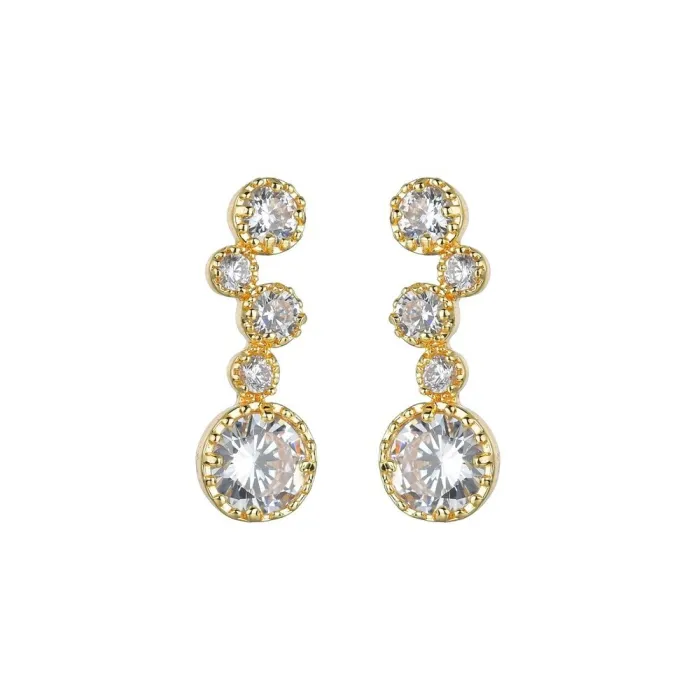 S925 Sterling Silver Ear Pin Zircon Earrings Korean Version Simple Wholesale Earrings Advanced Sense Earrings Qxwe1341