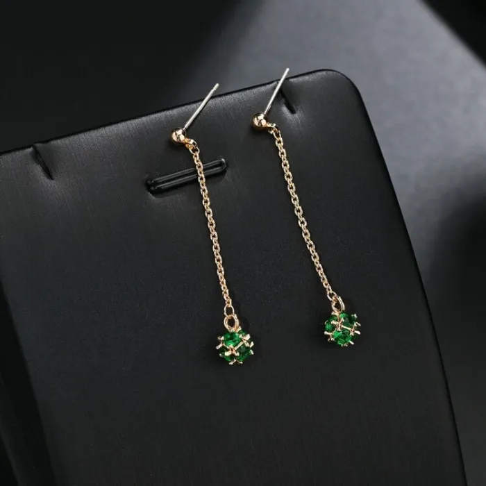 Summer Magic Ball Emerald Crystal Set Earrings 2020 New Girl Earrings Pure Silver Stud Earrings QxWE1332