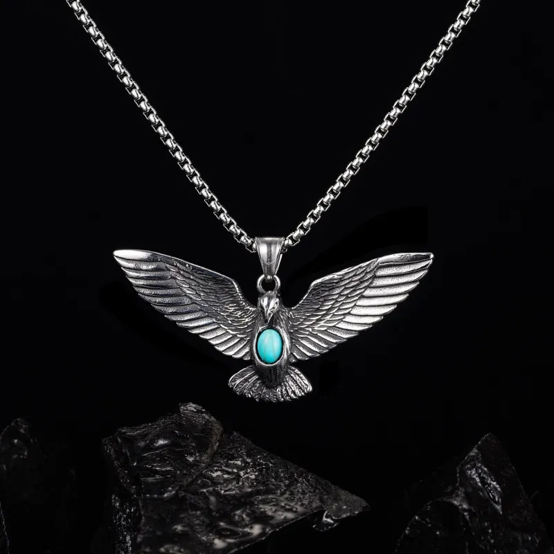 European and American Style Men's Titanium Steel Eagle Wings Pendant Personalized Stainless Steel Jewelry Wholesale Gb1844