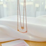 Ins Multilayer Temperament Titanium Steel Necklace Female Stainless Steel Classic Love Bay Brand Clavicle Chain Pendant Gb1855