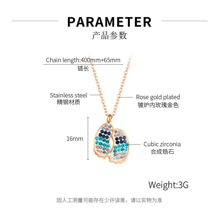 Korean Personality Footprints Titanium Steel Necklace Women Street Fashion Clavicle Chain Pendant Accessories Gb1849