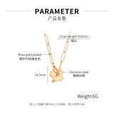 Korean Temperament Fashion Titanium Steel Necklace Jewelry Small Fresh Flower Pendant Clavicle Chain Necklace Wholesale Gb1853