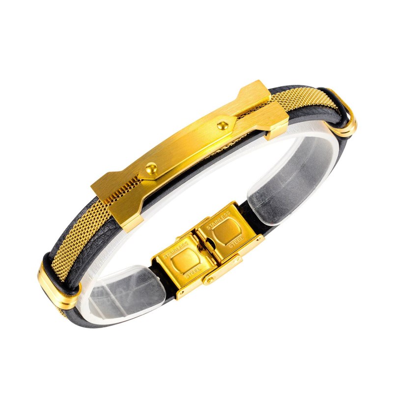 New Fashion Fashion Jewelry Europe and America Hip Hop Nightclub Titanium Steel Men's Bracelet Gb1428