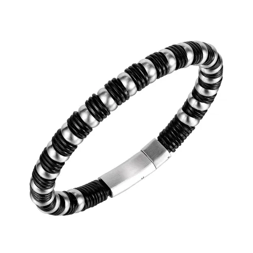 European and American Personality Creative Trend Titanium Steel Magnetic Clasp Bracelet Retro Fiber Woven Men's Bracelet Gb1423