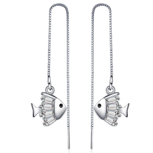 Ear Line Female Japanese and Korean Mori Series Sweet Zirconium Inlaid Ear Line Fish Ear Line Ear Jewelry Female XzEH582
