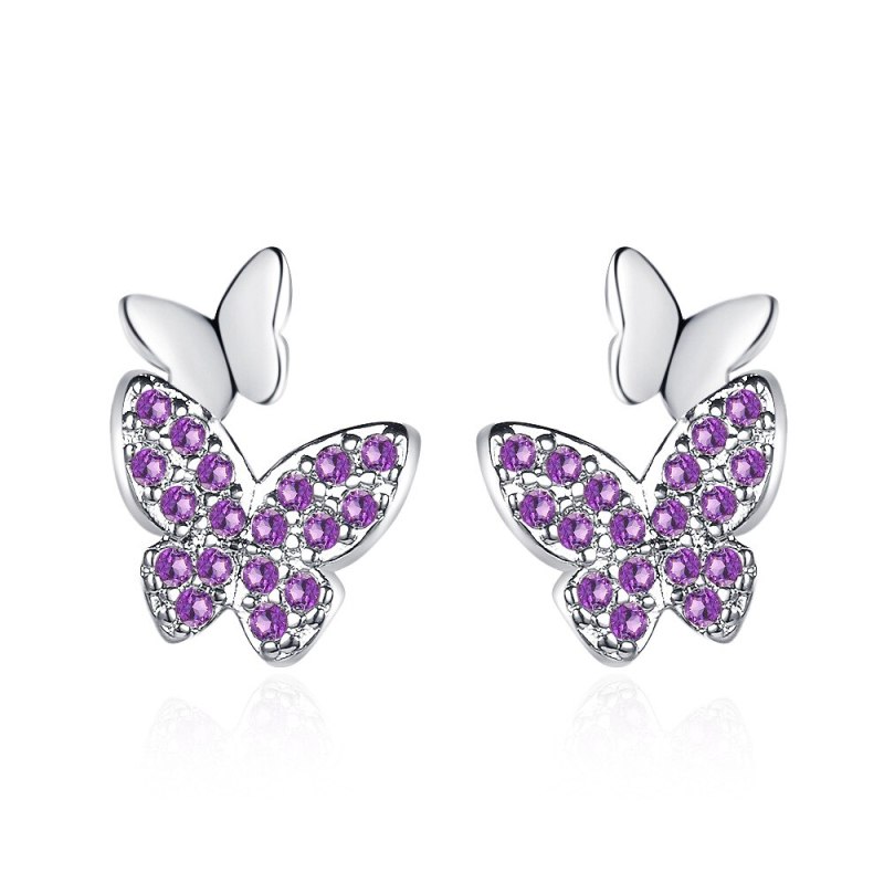 Stud Earrings New Butterfly Earrings Female Korea Exquisite Earrings Temperament Simple Joker Jewelry QxED899