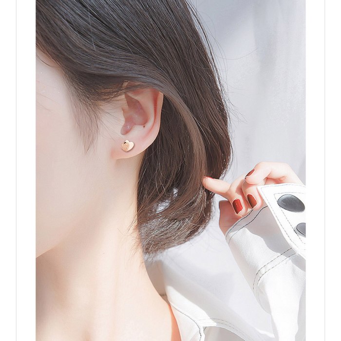 Japan and South Korea Fashion Simple Love Frosted Stud Earrings Earrings Female Jewelry Wholesale Gb646