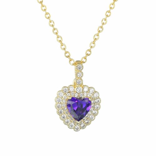 Korean Love Fashion Pendant AAA Zircon Inlaid Exquisite Necklace Qxwp17