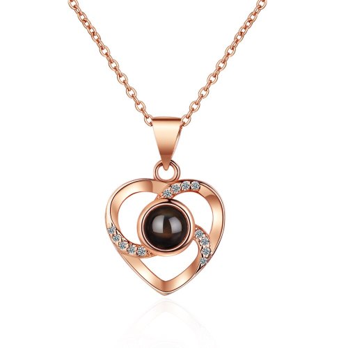 Korean Version of Love-shaped Necklace Female I Love You Collarbone Pendant Wholesale XzDZ536