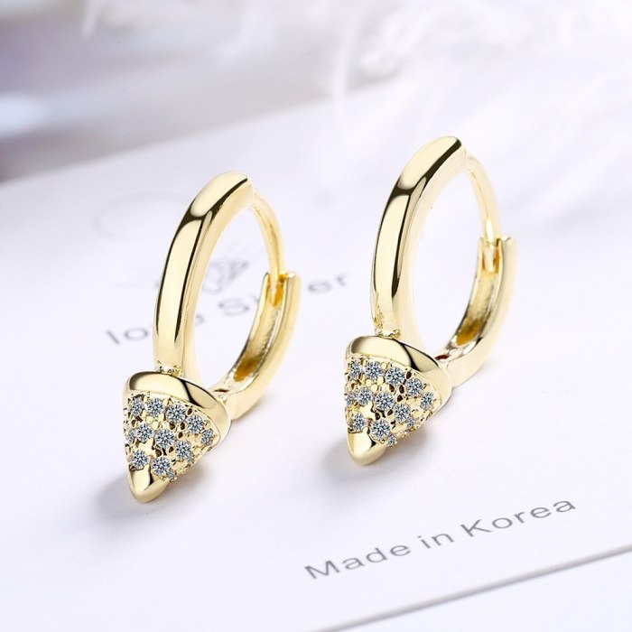 Earrings Female Mori Series Sweet Zirconium Inlaid Three-dimensional Conical Earrings Geometric Stud Earrings Xzh587