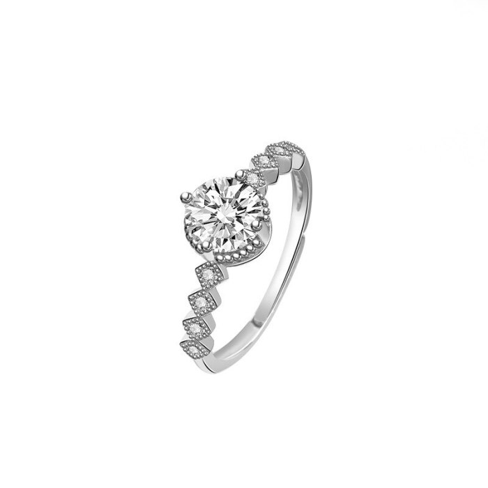 Ring New Korea Temperament Fashion Design Exquisite 925 Sterling Silver Simple Mosang Diamond Light Luxury Ring MlK675