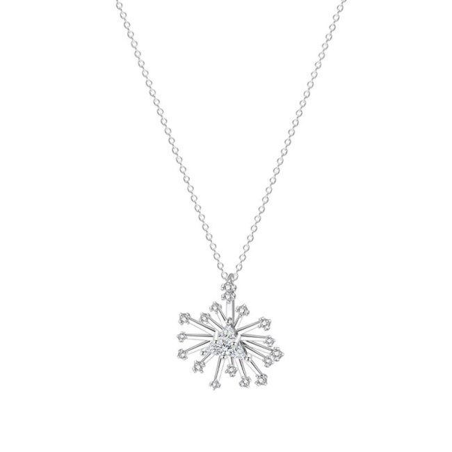 S925 Sterling Silver Necklace Temperament Snowflake Necklace Female Clavicle Chain Versatile Korean Fashion Pendant Mla2158